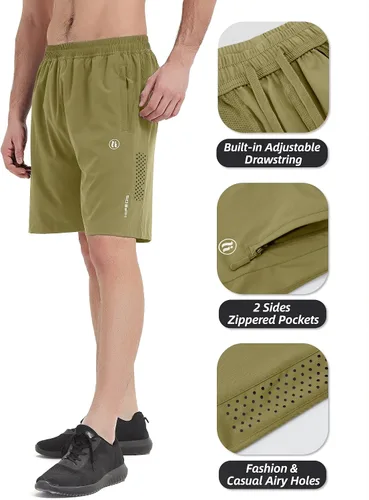 Vista 3 de HIFEOS Pantalones cortos deportivos para hombre, pantalones cortos de entrenamiento para correr, tenis, gimnasio, 5, 7, 9 pulgadas, cómodos