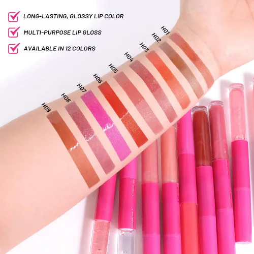 Vista 5 de evpct Lápiz labial líquido mate malva con aceite de labios, acabado brillante, lápiz labial 2 en 1, resistente al agua de larga duración
