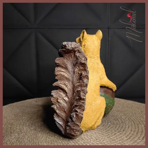 Vista 7 de Ardilla ardilla (9.0 pulgadas, canasta decorativa, regalo vivo, estatua de animales, escultura de figuras, arte hecho a mano) Mukemel Designs