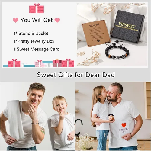 Vista 7 de Vinswet Pulsera con texto en inglés "I Love You in 100 Languages para hombres, marido, papá, hijo, novio, hermano, nieto, abuelo, tío, ajustable