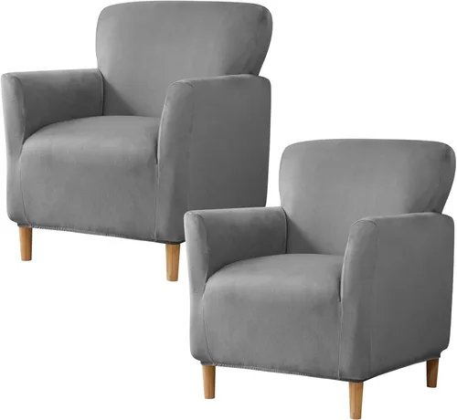 Vista 39 de HAOYONG - Funda elástica de terciopelo para silla de banquete, fundas para sillas de 1 pieza, fundas para sillones de sofá, funda suave para sillón