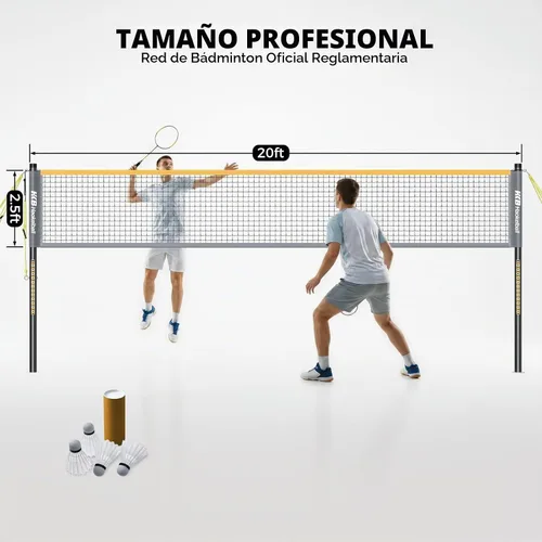 Vista 9 de Outdoor Badminton Net Set with Anti-Sag Winch System - 20ft Badminton Net, 4 Rackets, 3 Shuttlecocks & Carry Bag, Badminton Set for Backyard, Grass