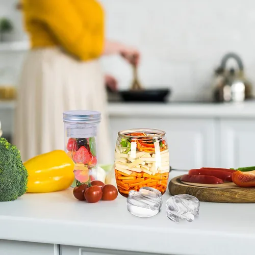 Vista 5 de TOPZEA Paquete de 9 pesas de vidrio de fermentación con mango de fácil agarre para tarros de conservas de boca ancha, kit de fermentación de pesas