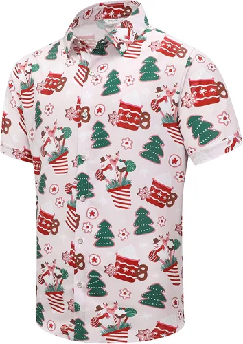 Vista 51 de SheLucki - Camisa hawaiana para hombre, unisex, de manga corta, con botones, para la playa y el verano, ropa casual estampada con sombra de palmas
