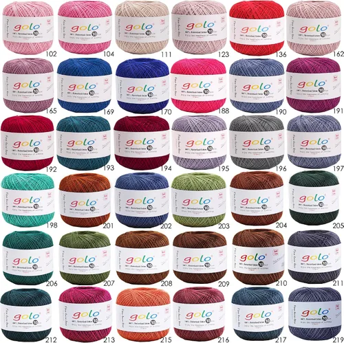 Vista 2 de Golo - 3 bolas de hilo de ganchillo tamaño 10, hilo de crochet para tejer a mano 102