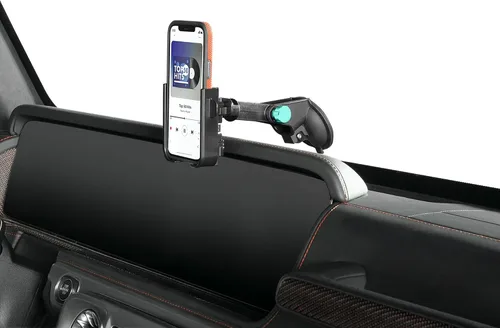 Vista 21 de WeatherTech WindshieldFone con extensión - Soporte universal para teléfono de coche montado en el parabrisas - Perillas billet negras