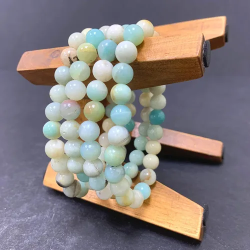 Vista 547 de Gem Avenue Handmade Round Bead Stretch Bracelet Unisex Natural Stone Beaded Jewelry for Men & Women, Elastic Wristband for Daily Wear