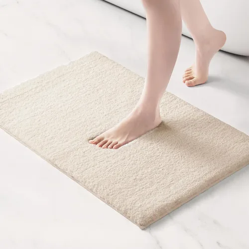 Vista 10 de Madison Park Alfombra de Baño Antideslizante, Tapete de Felpa Lujoso, Absorbente, Secado Rápido, Diseño de Spa, Decoración de Baño Marshmallow, Crema