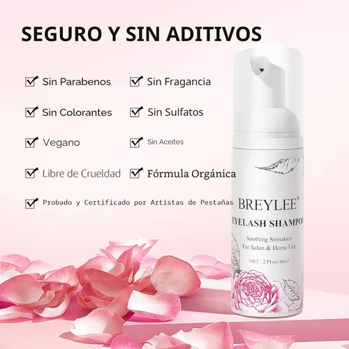 Vista 3 de BREYLEE Champú para extensiones de pestañas, 2 fl oz, botella de enjuague