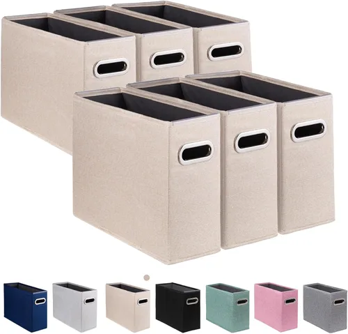 Vista 11 de Paquete de 2 cajas de almacenamiento de archivos tamaño carta plegables, organizador de carpetas colgantes de tela, soporte portátil para documentos