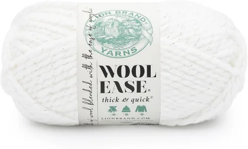 Vista 171 de Lion Brand Yarn - Ovillo de lana Wool-Ease Thick & Quick color fuerza aérea Super Bulky Wool Acrylic Blend Fiber for Soft Hats, Sweaters, Chunky