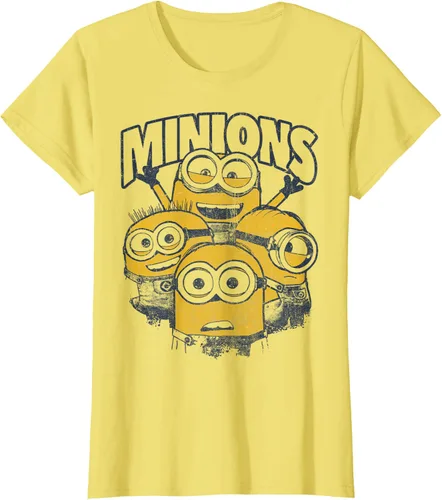 Vista 35 de Despicable Me Minions Vintage Group Graphic Camiseta Gris Oscuro