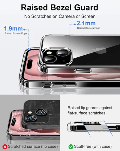 Vista 453 de HOOMIL Funda para iPhone 7 Plus/iPhone 8 Plus de 5.5 Pulgadas, sin amarillamiento, protección contra caídas, cubierta trasera dura transparente