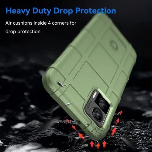 Vista 3 de Funda delgada para Motorola Edge 30 Neo/Edge 30 Lite, resistente con protección de grado militar a prueba de golpes, color verde