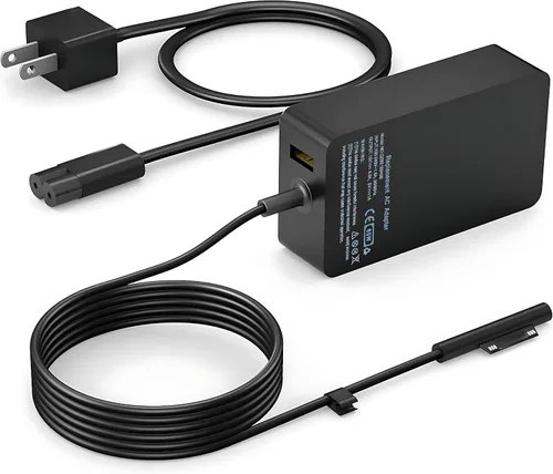 Vista 8 de YURCIPWE Nuevo cargador Surface Pro de 65 W, Microsoft Surface Charge compatible con Surface Pro 11/10/9/8/7+/7/6/5/4/X, Microsoft Surface Book 1 2