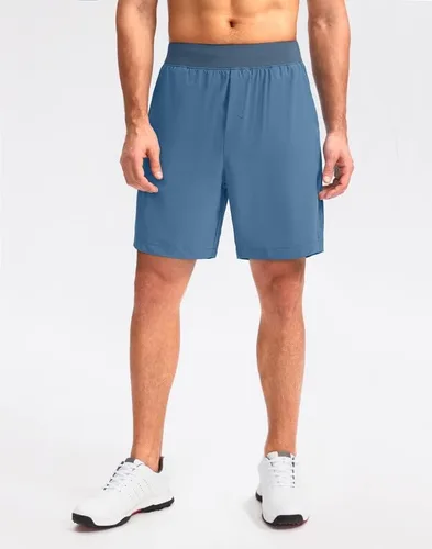 Vista 2 de Pudolla Men's Runing Athletic Shorts 7 Inch Lightweight Workout Shorts for Men Summer Gym Casual with Zipper Pocket