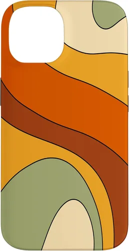 Vista 4 de Retro Liquid Swirl Rainbow 70s Aesthetic Boho Burnt Orange Case for iPhone 17
