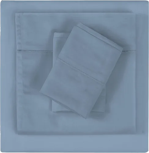 Vista 2 de Christian Siriano NY - Juego de sábanas y fundas de almohada de 3 piezas tamaño individual de 300 hilos - Colección satén de algodón - Azul