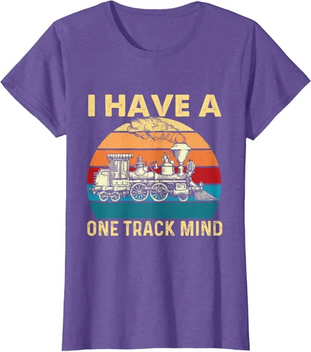 Vista 20 de Camiseta con texto en inglés "I Have A One Track Mind - Trainspotter Model Train Railroad, Negro, S