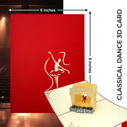 Vista 7 de iGifts And Cards Tarjeta de felicitación emergente 3D de Ballet Theater – Tarjeta de felicitación de escenario de actuación de baile, aniversario