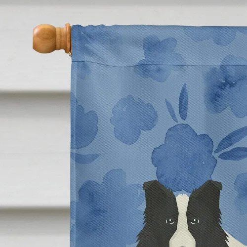 Vista 3 de Caroline's Treasures CK6226CHF Border Collie - Bandera de bienvenida para casa de porche grande, poste decorativo para exteriores, para colgar
