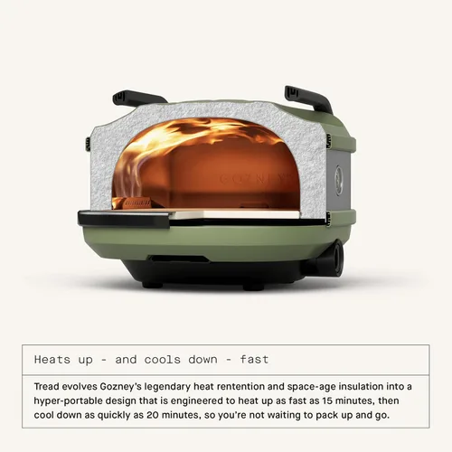 Vista 6 de Gozney Tread - Horno de pizza portátil, color negro mate, hace pizzas de 12 pulgadas, revolucionario quemador de gas lateral, calentamiento rápido