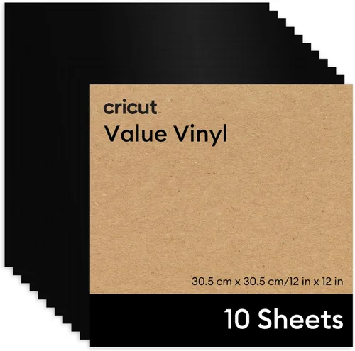 Vista 24 de Cricut® Value Vinilo Permanente, Negro (12 pulgadas x 10 pies)