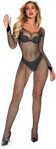 Vista 4 de Women Sheer Mesh Leopard Print Bodystocking Bodysuit Lingerie Sexy One Shoulder Leg Asymmetric Teddy Onesie Babydoll Clubwear