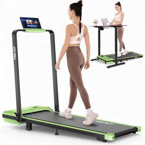 Vista 27 de FUNMILY Cinta de Correr Plegable con Almohadilla de Caminata Mejorada con Inclinación del 12%/15% y Barra de Manejo, Cintas de Correr Compactas