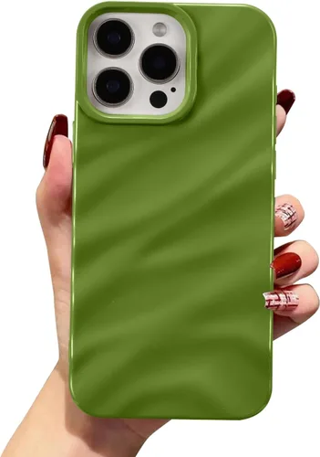 Vista 11 de QLTYPRI Funda compatible con iPhone 11, bonita funda con patrón de ondas de agua para niñas y mujeres, delgada, satinada, brillante, suave, de Beige