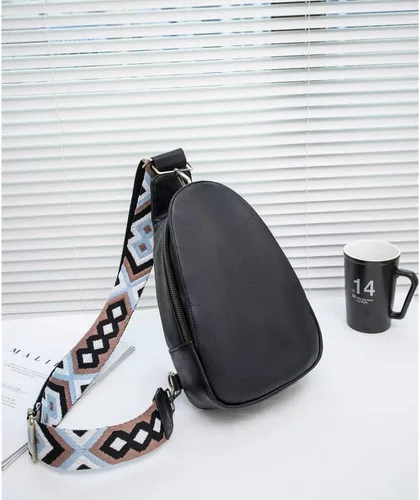 Vista 4 de Bolsa de pecho para mujer, bolso bandolera pequeño de piel sintética, mochila de hombro para viajes, senderismo, ciclismo