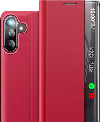 Vista 75 de Funda de teléfono para Samsung Galaxy A16 5G, Clear View Window Funda delgada de lujo para teléfono Galaxy A16 con soporte, funda protectora