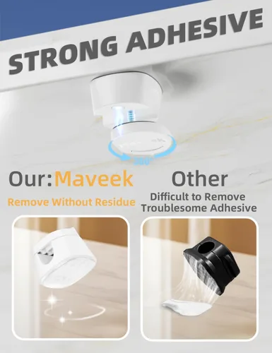 Vista 5 de Maveek Organizador de clips para cables, organizador de cables giratorios para oficina, escritorio, hogar, cocina, automóvil, dormitorio 6 Blanco