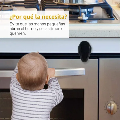Vista 6 de Mom's Choice Gold Awards Ganador – EUDEMON 1 paquete de cerradura para puerta de horno a prueba de niños, cerradura frontal del horno fácil