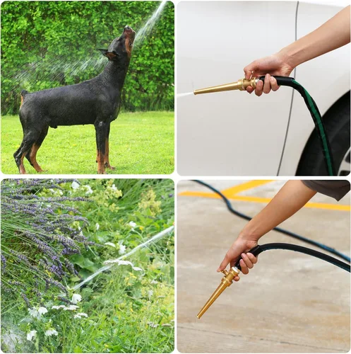 Vista 6 de 50FT Garden Hose with Nozzle– High Pressure Nozzle and Flexible Water Hose, All-Weather, Non-Shrinking, Ultra-Lightweight with 3/4" Solid Brass