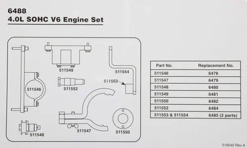 Vista 5 de OTC 6488 - Kit de servicio de levas para Ford SOHC 4.0L V6