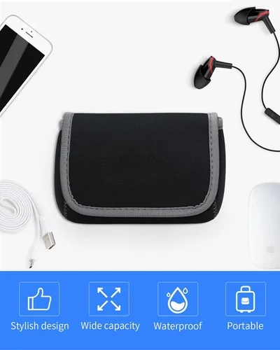 Vista 7 de LENTION Funda de almacenamiento mediana Tech para accesorios, laptop, MacBook, adaptador de corriente, mouse inalámbrico, cargadores de iPhone, Gris