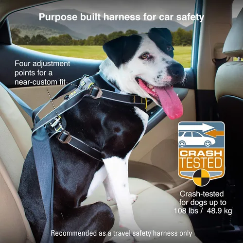 Vista 2 de Kurgo Arnés de automóvil para perro de impacto – Arnés para mascotas a prueba de choques – Seguridad premium para el auto para perro – Soporte
