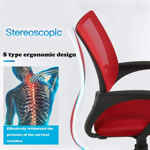 Vista 4 de Silla de oficina barata, silla ergonómica de escritorio para computadora con ruedas, reposabrazos y soporte para la espalda, respaldo medio, silla