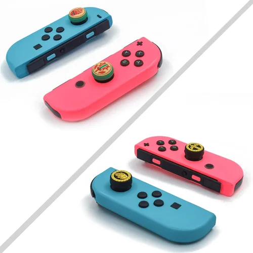 Vista 5 de Juego de empuñaduras de pulgar para Nintendo SwitchOLEDLite, para Nintendo Switch, tapas de palanca analógica de silicona para Switch Joycon