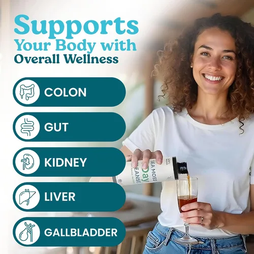 Vista 4 de Atlantic Naturals - 1 día de limpieza de colon bebida desintoxicante de cuerpo completo - Suplemento de musgo marino para mujeres y hombres, salud