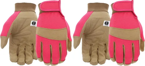 Vista 6 de Miracle-Gro MG86205 - Guantes generales de utilidad – [medianos/grandes], guantes acolchados de piel sintética, espalda de elastano, muñeca