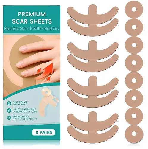 Vista 8 de Hojas de silicona para cicatrices de pecho, 8 piezas de hojas de silicona reutilizables para cicatrices de mama, solución eficaz para curar