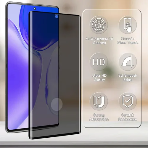Vista 2 de Paquete de 2 protectores de pantalla de privacidad para Google Pixel 6 Pro Vidrio templado antiespía, cobertura de pantalla completa curvada 3D