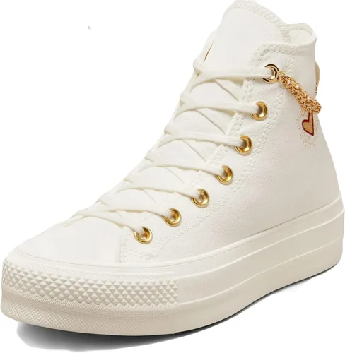 Vista 4 de Converse - Chuck Taylor All Star Tenis de mujer altos de plataforma con diseño de leopardo Negro/Blanco Negro