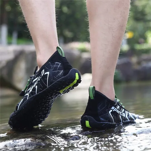 Vista 3 de UBFEN Zapatos acuáticos para natación, para hombre y mujer, para deportes de playa, secado rápido, descalzos para navegación, pesca, buceo, surf
