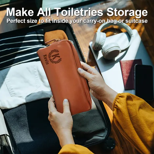 Vista 7 de Neceser personalizado para hombres con nombre – Neceser para hombre para viajar – Kit de aseo Dopp para hombre, regalo de padrinos de boda, regalos