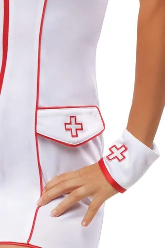 Vista 4 de Starline Disfraz de enfermera Frisky para mujer, Blanco