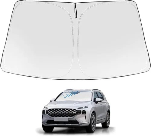 Vista 60 de Proadsy Parasol para parabrisas Rivian R1S 2022-2025 2026 de 4 capas plegable, protector de parasol frontal que bloquea los rayos UV, mantiene