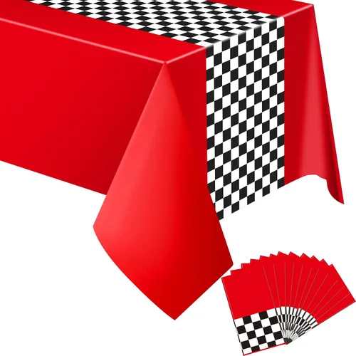 Vista 7 de Irenare 2 hojas de suministros para fiesta de cumpleaños de autos, decoraciones de fiesta de carreras, mantel de carretera, tapete de pista